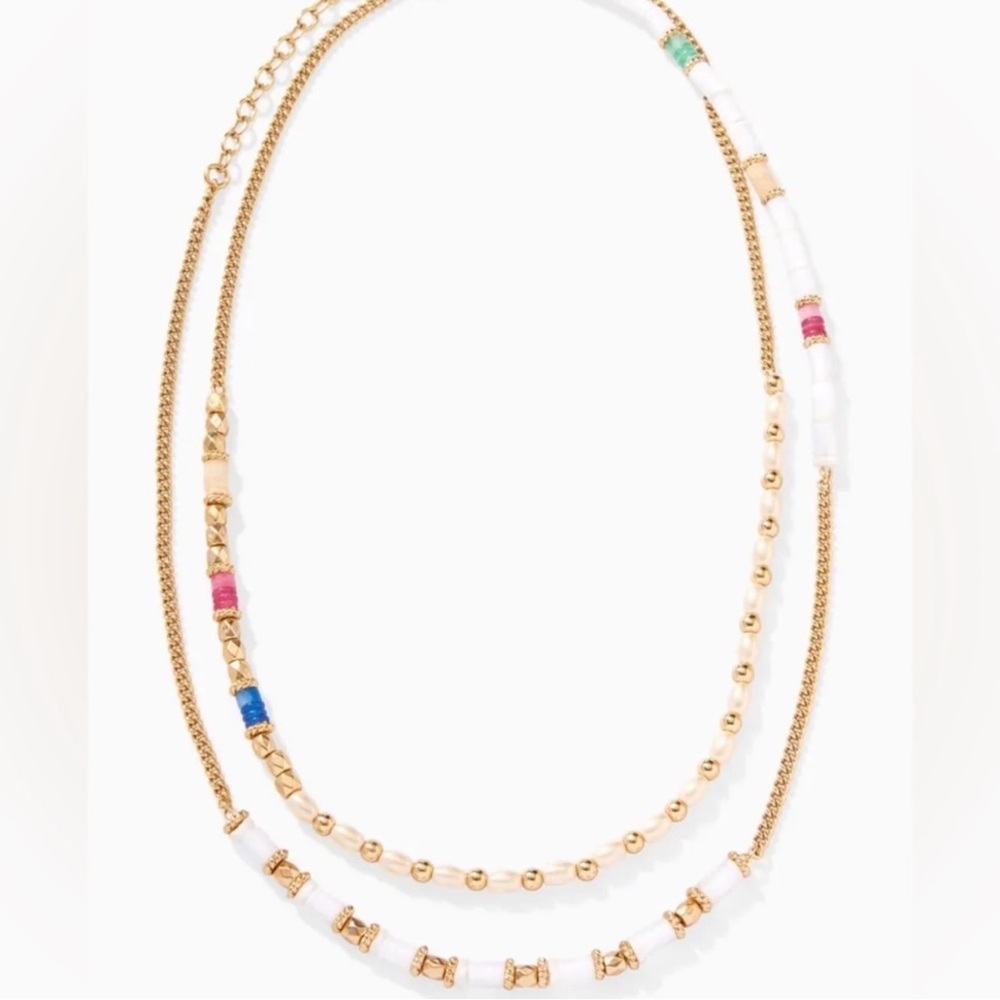 Stella & Dot Layering Gold Beaded Necklace with Colorful Accents- NWT